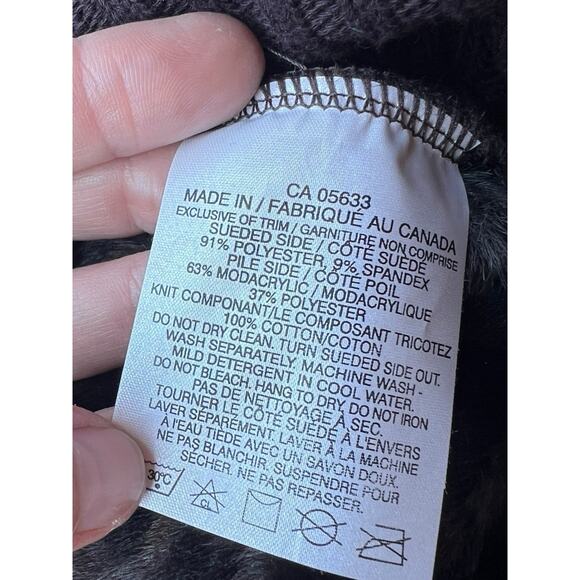 Robert Kitchen Faux Suede Zip Sweater Fall Feather/ Animal Print Reversible S - Picture 7 of 8